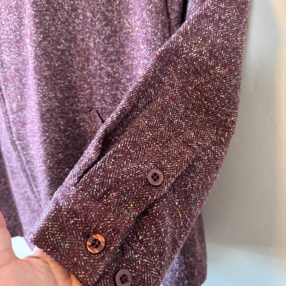 CJ Banks Burgundy Tweed Zip Shacket Academia Size 2X - Picture 6 of 11